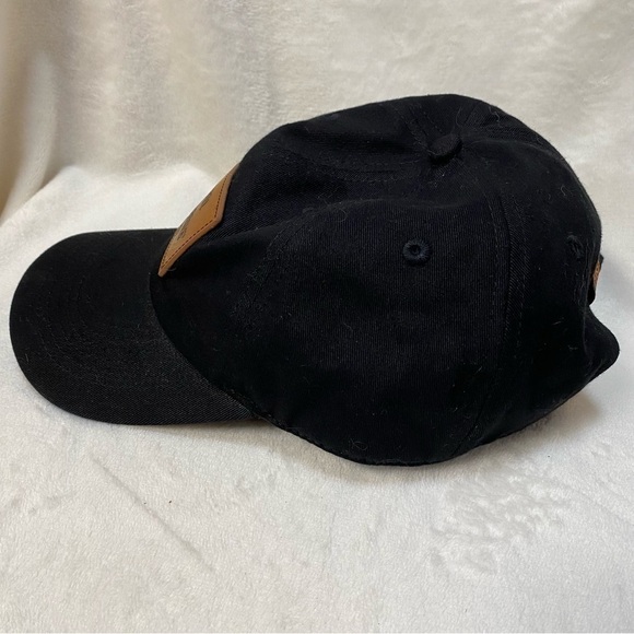 Evan Williams Bourbon Whiskey Black Cap/ Hat Leather Logo Adjustable - Picture 4 of 10